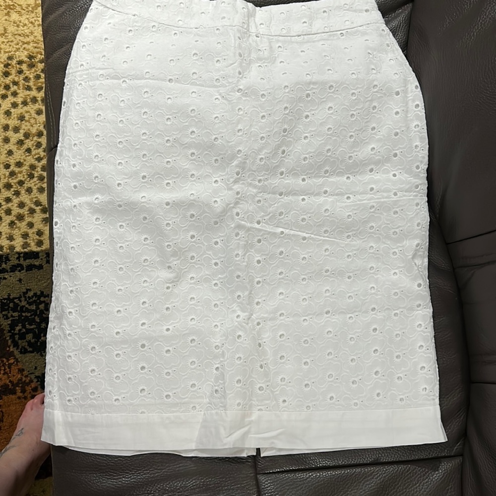 Eyelet lace top and skirt